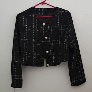 Black Plaid Women's Jacket